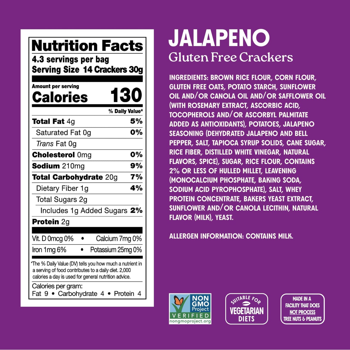 Miltons Gluten Free Crackers, Jalapeo - Non-GMO Project Verified, Kosher, Certified Gluten Free Snack, 5 Grains In Every Bite -