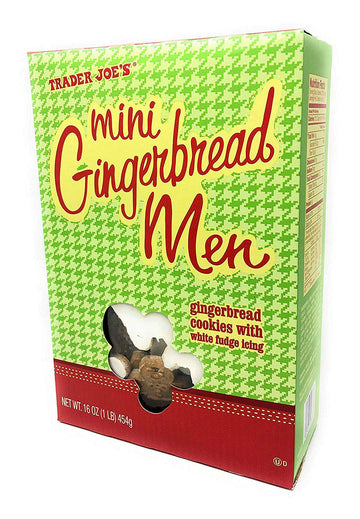Trader Joes Mini Gingerbread Men Cookies With White Fudge Icing  16 Ounces 454 Grams