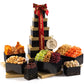 Nut Cravings Gourmet Collection - Rosh Hashana & Shana Tova Mixed Nuts Gift Basket Black Tower + Heart Ribbon (12 Assortments) A