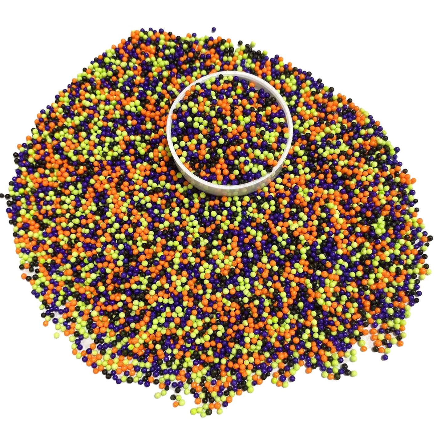 PhilaeEC Halloween Nonpareils Sprinkles, 2mm Mini Pearls for Cake Decoration, Cupcake Toppers, Cookie Baking, Halloween Supplies