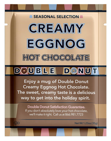 Double Donut Coffee Eggnog Hot Chocolate Mix Packets, 18 Count