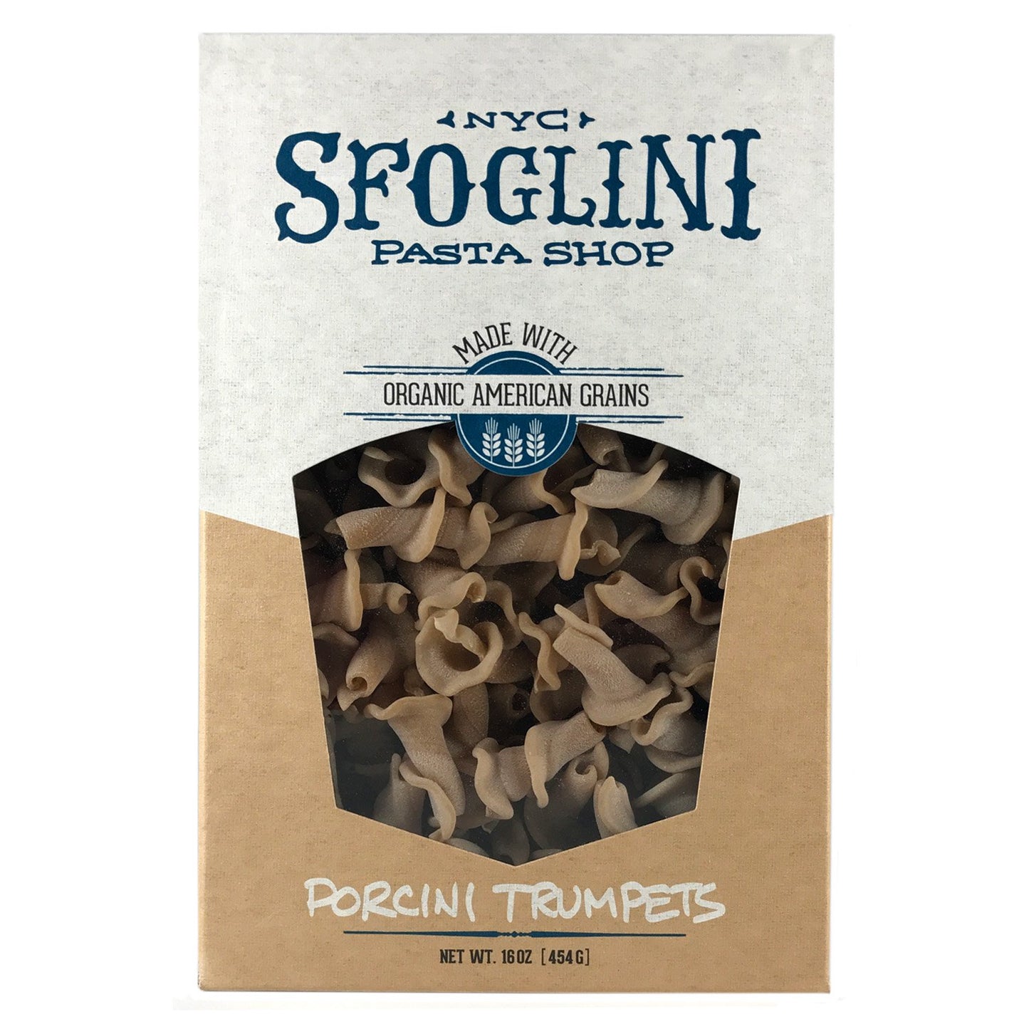 Sfoglini-Porcini Trumpets-Made with Traditional Techniques & Wholesome Organic Grain with an Earthy Mushroom Flavor-6-16oz Boxes