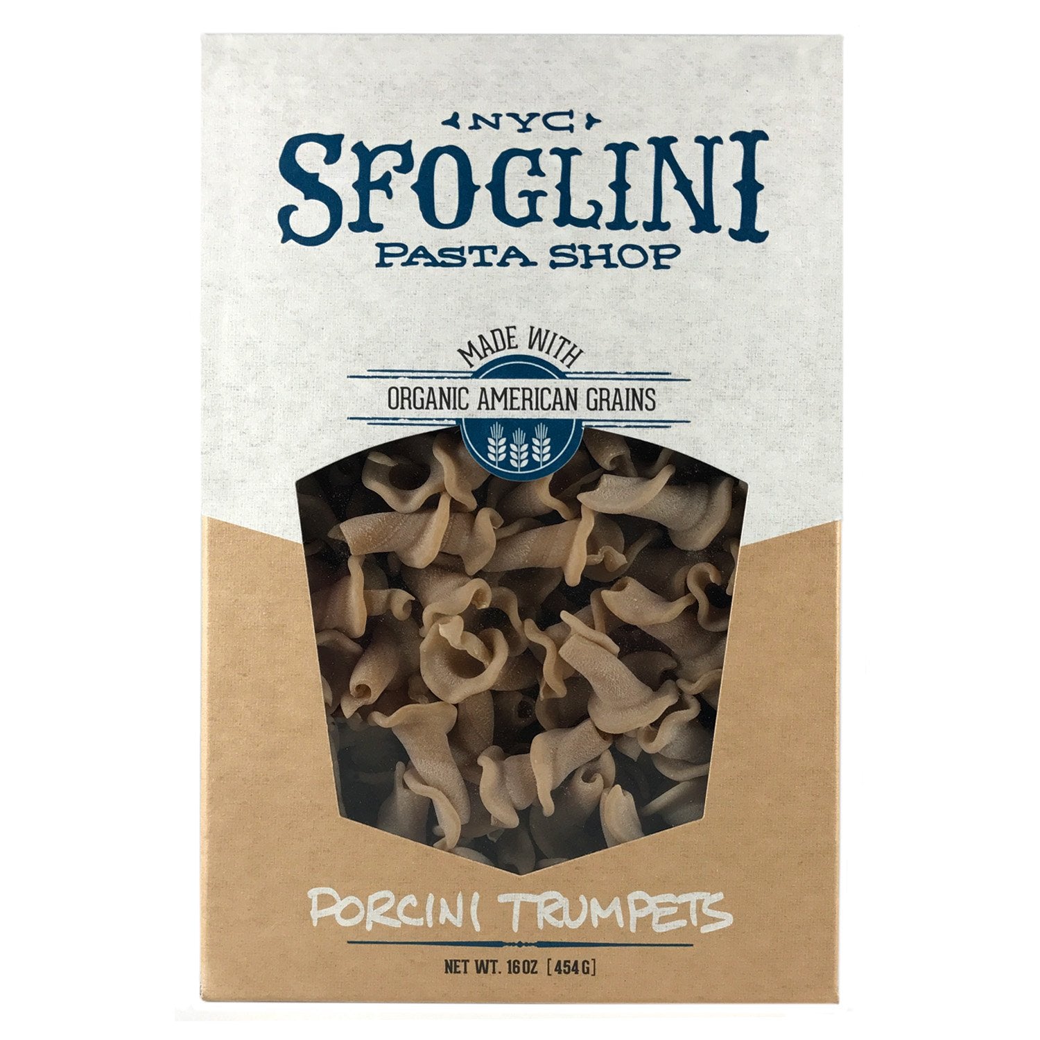 Sfoglini-Porcini Trumpets-Made with Traditional Techniques & Wholesome Organic Grain with an Earthy Mushroom Flavor-6-16oz Boxes