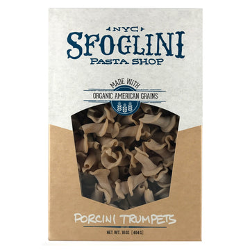 Sfoglini-Porcini Trumpets-Made with Traditional Techniques & Wholesome Organic Grain with an Earthy Mushroom Flavor-6-16oz Boxes