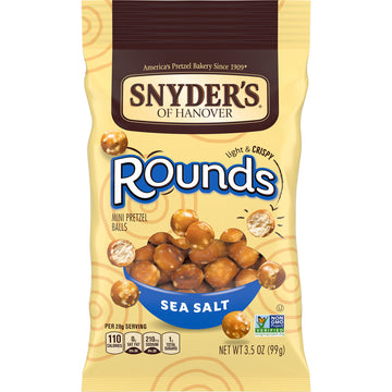Snyders Of Hanover Pretzels, Rounds, Sea Salt, 35 Oz (Pack Of 8)