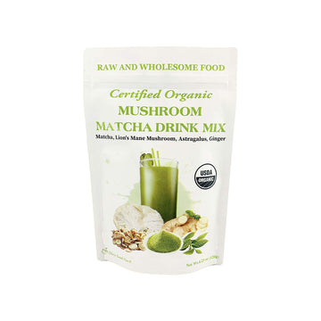 Cherie Sweet Heart Mushroom Matcha Drink Mix, 40 Servings, 4.23 Ounces, Japanese Matcha Green Tea Powder With Lions Mane Mushroo