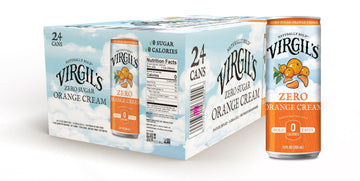 Virgil's Zero Sugar Orange Cream Soda - Zesty Bold Flavor - 12oz Slim Cans, 24 Pack