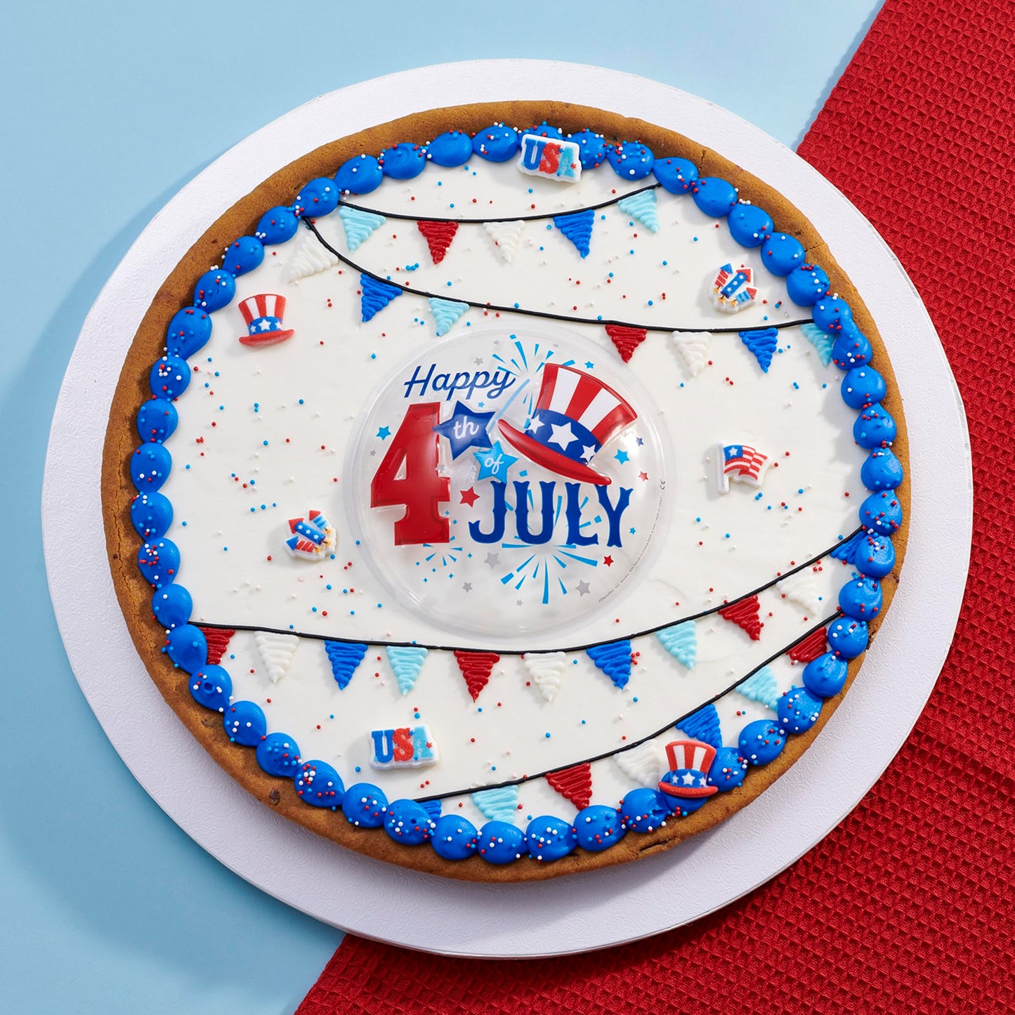 Decopac Red, White, And Blue Nonpareils | 30Oz | Fancy Cake Sprinkles In Handheld Container, Edible Cake Decorations For July 4T