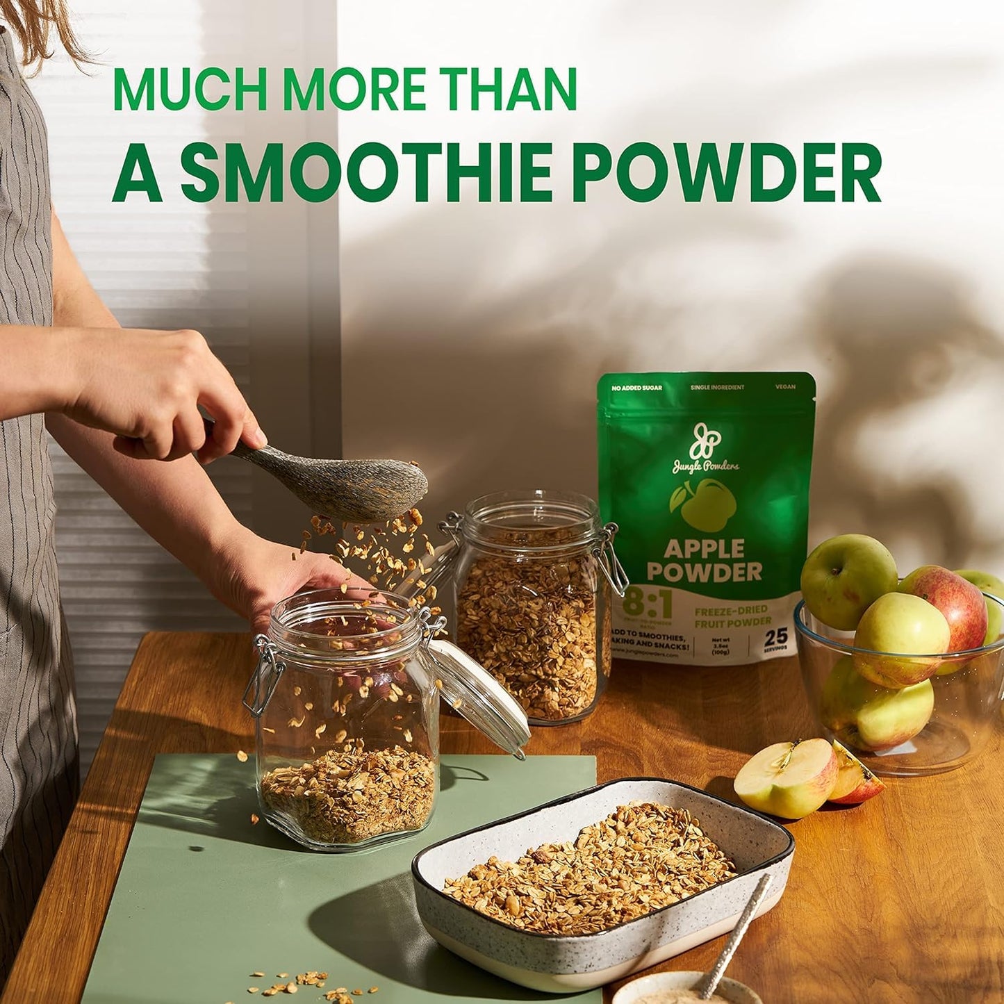 Jungle Powders Freeze Dried Apple Powder 3.5 Ounce Bag For Baking Apple Pectin Powder Unsweetened Whole Apple Extract Fruit Peel
