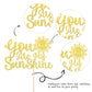 1 Pcs You Are My Sunshine Cake Topper With Gold Glitter Sun Smile Face Bridal Shower Sunshine Cake Pick For Wedding Engagement B