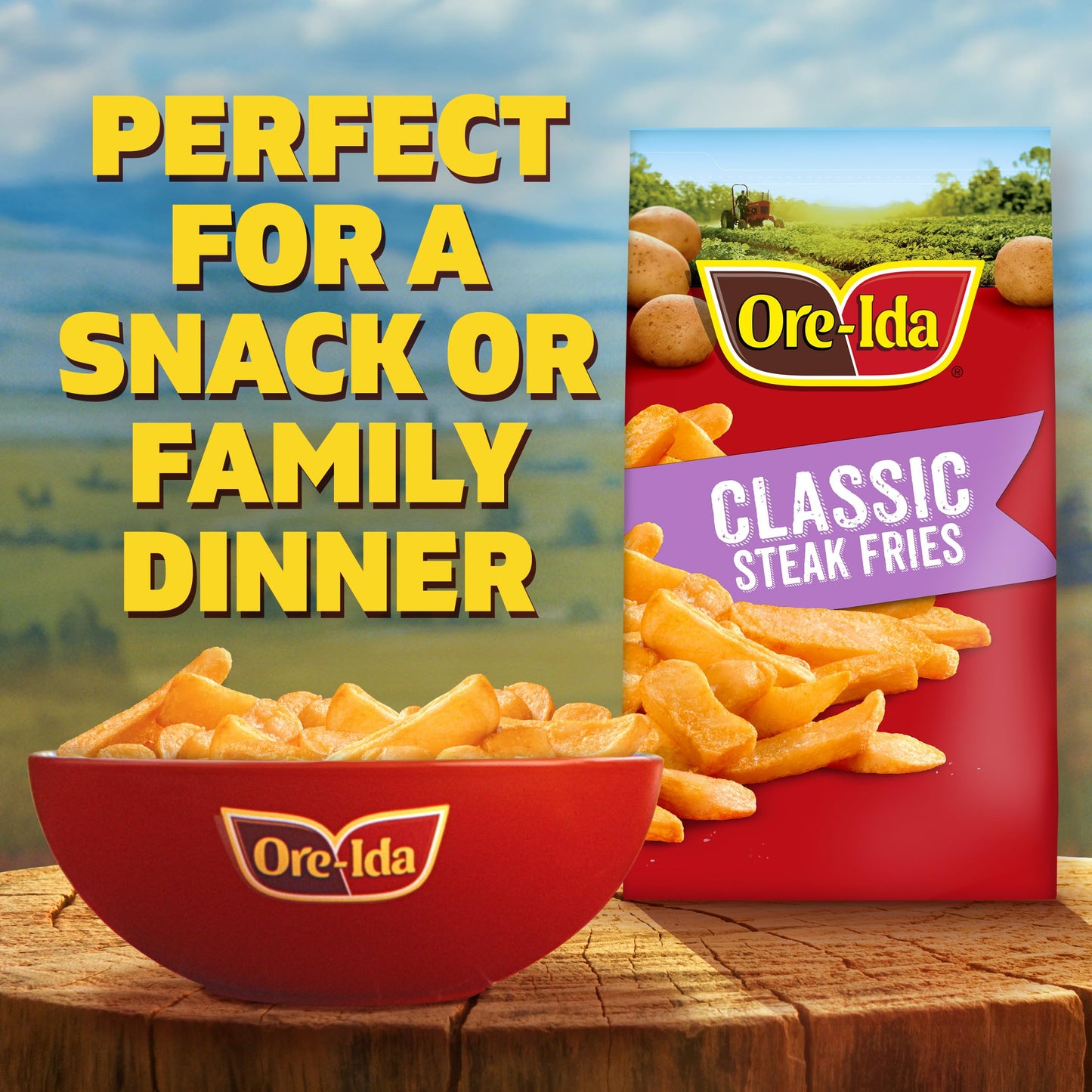 Ore-Ida Golden Thick Cut Steak French Fries Fried Potatoes Frozen Snacks (28 oz Bag)