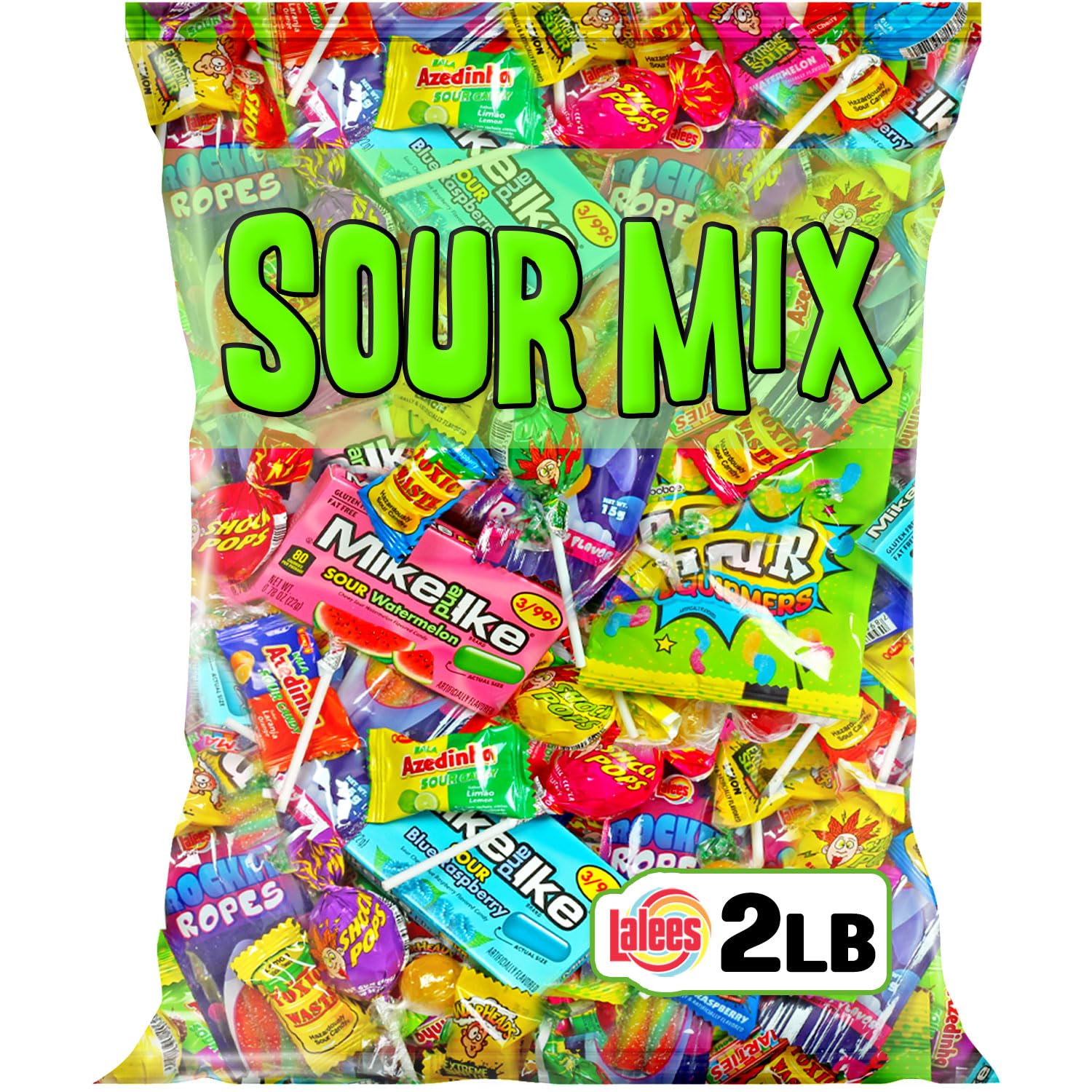 Sour Candy Variety Pack - 2 Pounds - Individually Wrapped Bulk Mix for Parties, Goodie Bags & Gifts - Assorted Super Sour Treats