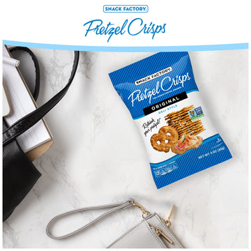 Snack Factory Pretzel Crisps, Original, On-The-Go Bag, 3 Oz (Pack Of 8)