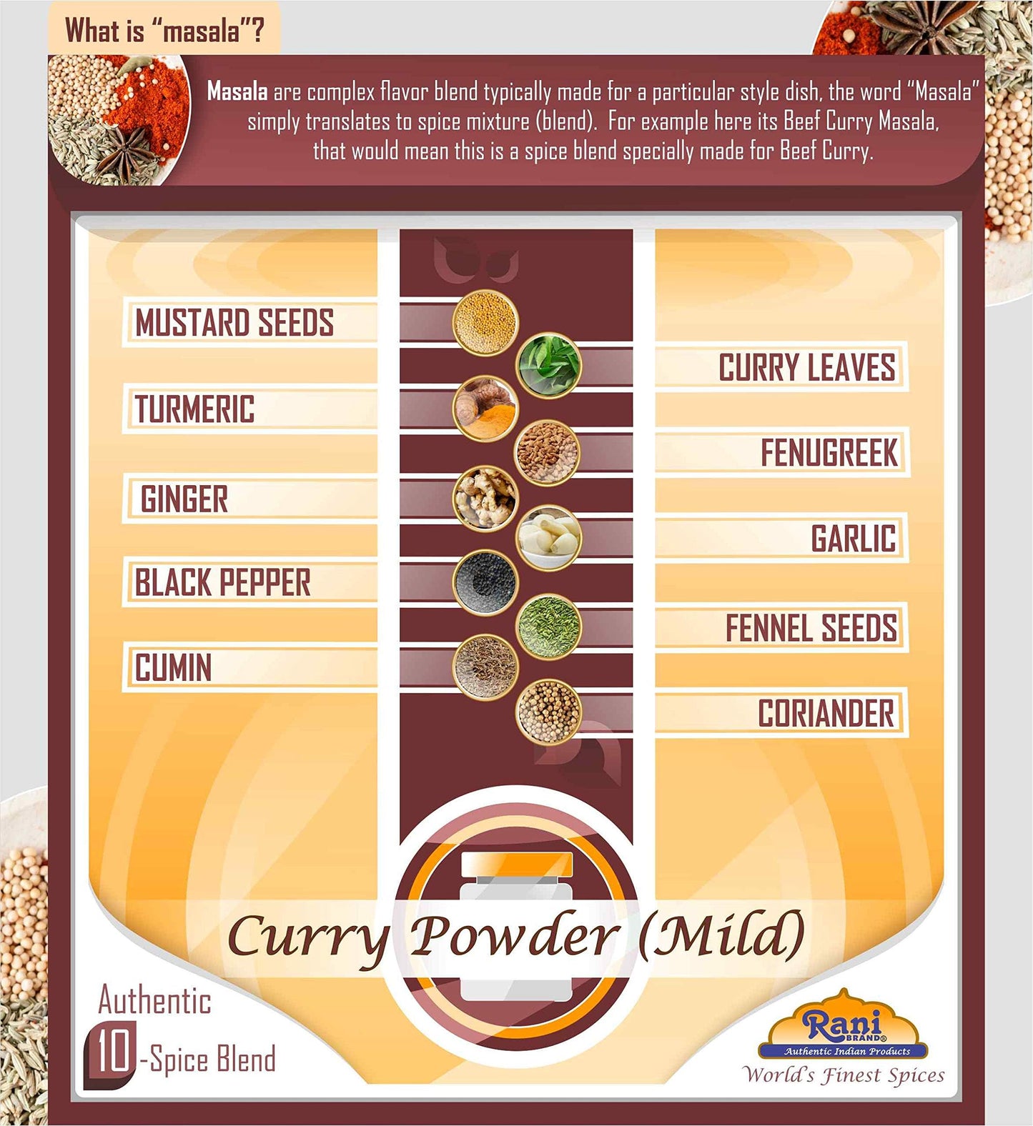 Rani Curry Powder Mild (10-Spice Authentic Indian Blend) 3Oz (85G) Pet Jar, Pack Of 12 ~ All Natural | Salt-Free | No Chili Or Peppers | Vegan | Gluten Friendly | Non-Gmo | Kosher | Indian Origin