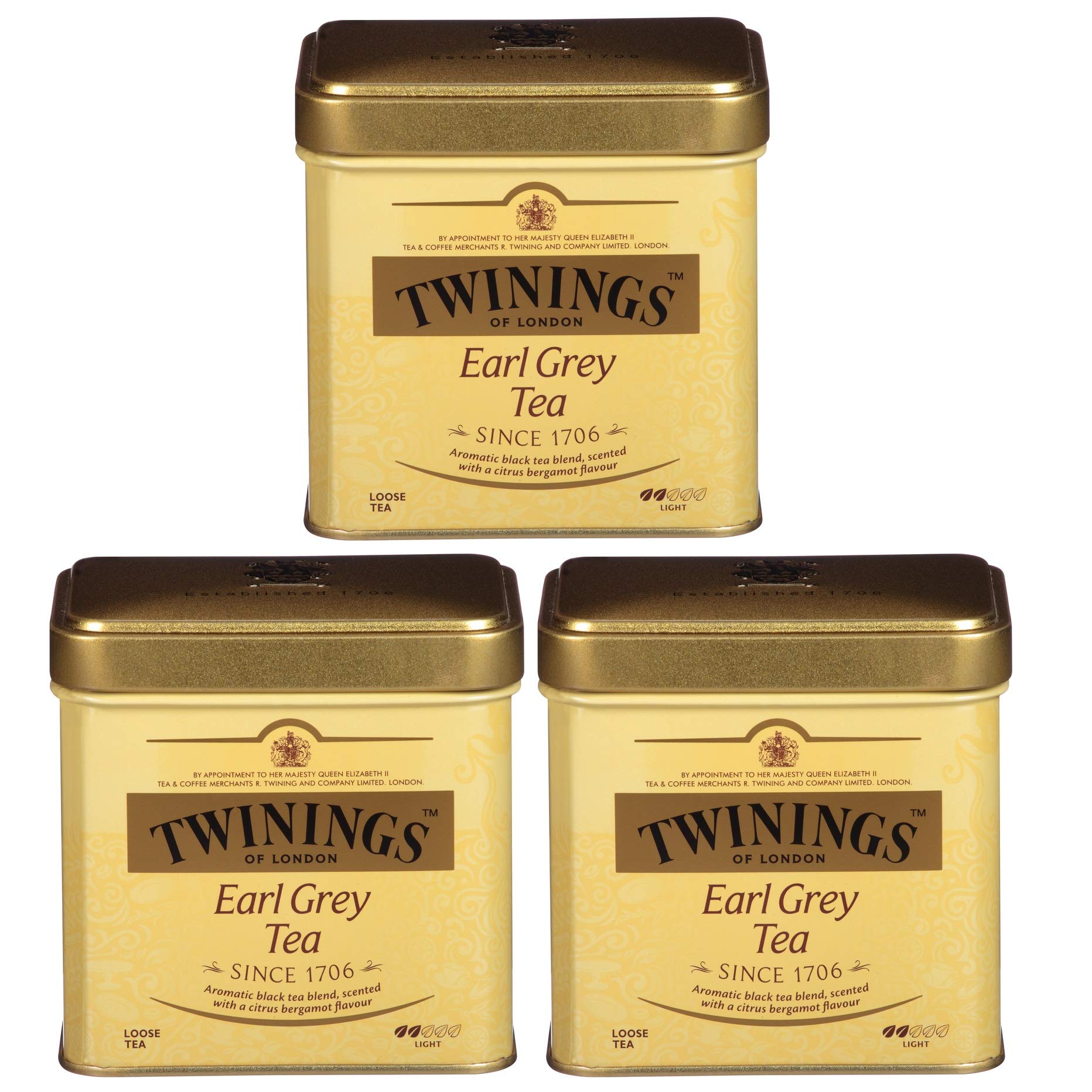 Twinings Of London Earl Grey Loose Tea Tins, 3.53 Ounce (Pack Of 3)