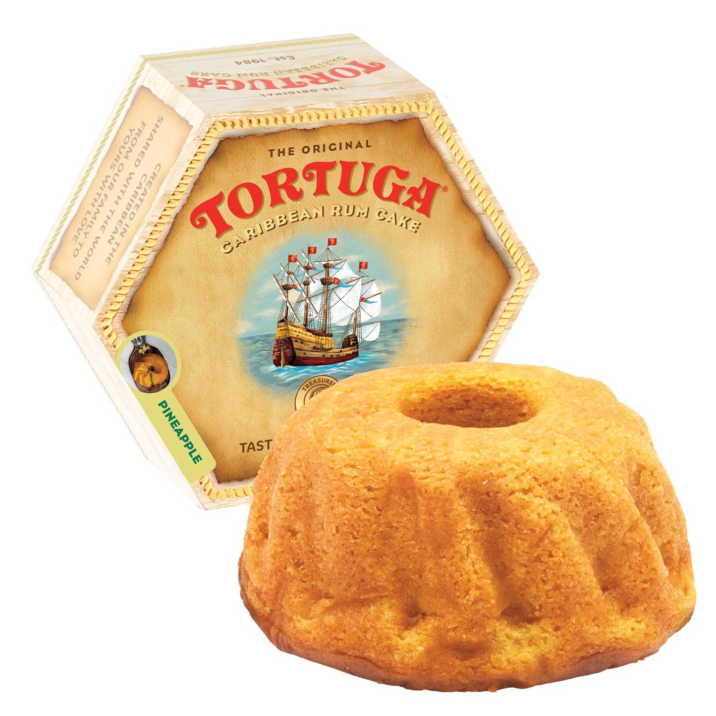 TORTUGA Caribbean Pineapple Rum Cake - Gourmet Gift - 32 oz - Ideal for Parties, Holidays, and Birthdays