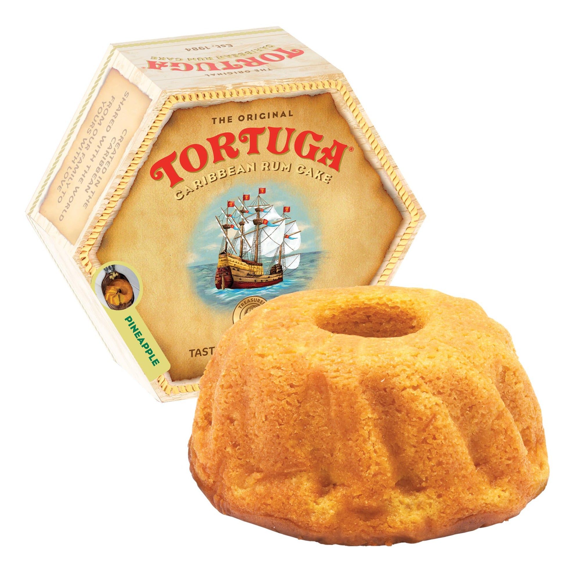 TORTUGA Caribbean Pineapple Rum Cake - Gourmet Gift - 32 oz - Ideal for Parties, Holidays, and Birthdays