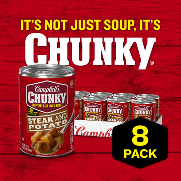 Campbell’S Chunky Soup, Steak And Potato Soup, 16.3 Oz Can (Case Of 8)