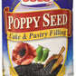 Solo Poppy Seed Cake & Pastry Filling (12.5 oz Cans) 2 Pack
