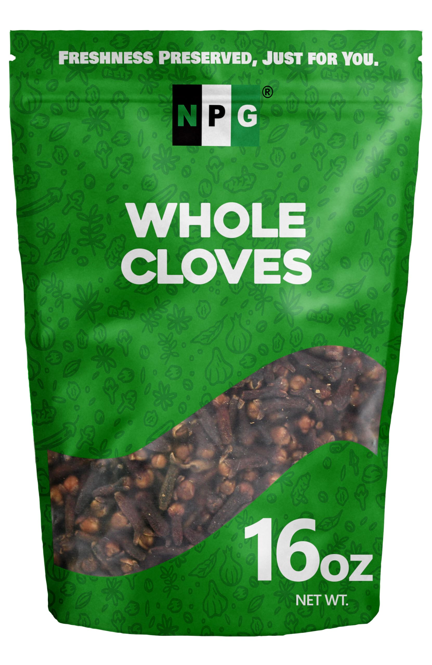 NPG Premium Whole Cloves Buds 16 Ounces, Strong Aroma and Flavor Cloves for Tea, Potpourri, Baking, Pomander balls, Meats, and P