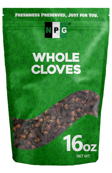 NPG Premium Whole Cloves Buds 16 Ounces, Strong Aroma and Flavor Cloves for Tea, Potpourri, Baking, Pomander balls, Meats, and P