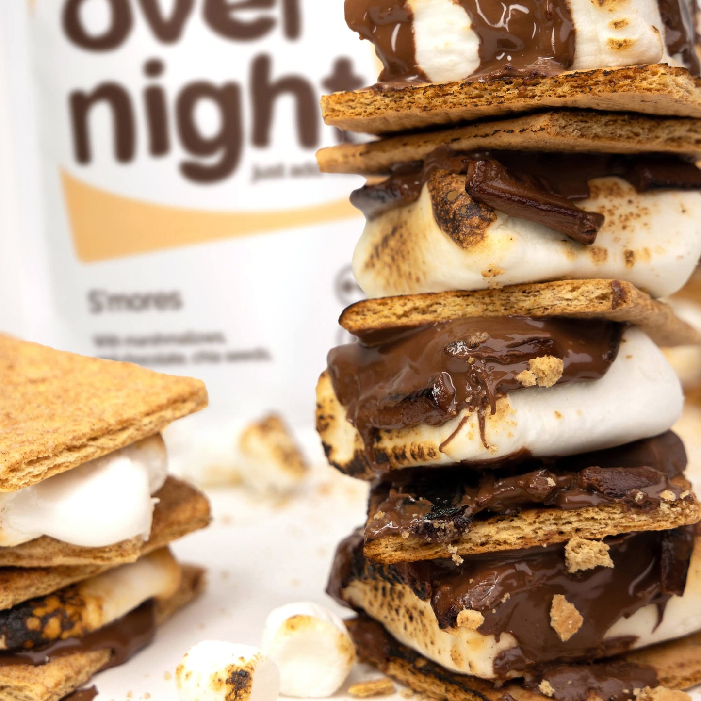 Oats Overnight Smores - High Protein Overnight Oats, Gluten Free, 22g Protein, 2.8 oz (Pack of 8)