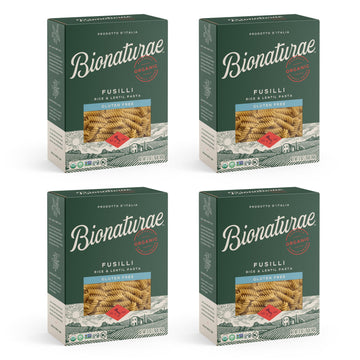 Bionaturae Fusilli Pasta - Gluten Free Organic Rice & Lentil, High Protein, Kosher, 12 Oz (Pack of 4)