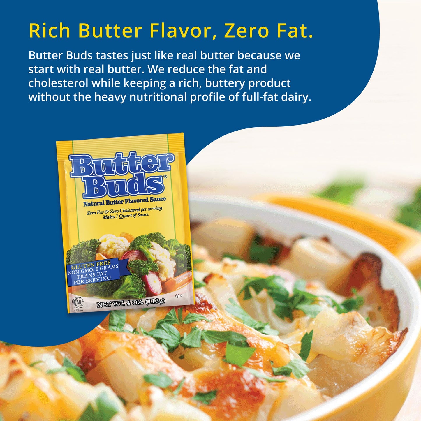 BUTTER BUDS Sauce Mix - Non-GMO, Gluten-Free, Natural Butter Flavored, 4 Oz (Pack of 4), Model BBDS-498353