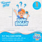 Treasures Gifted Blippi Birthday Party Supplies - Cake Topper Set with 1 Cake Topper & 24 Cupcake Toppers - Blue, Orange, Plastic