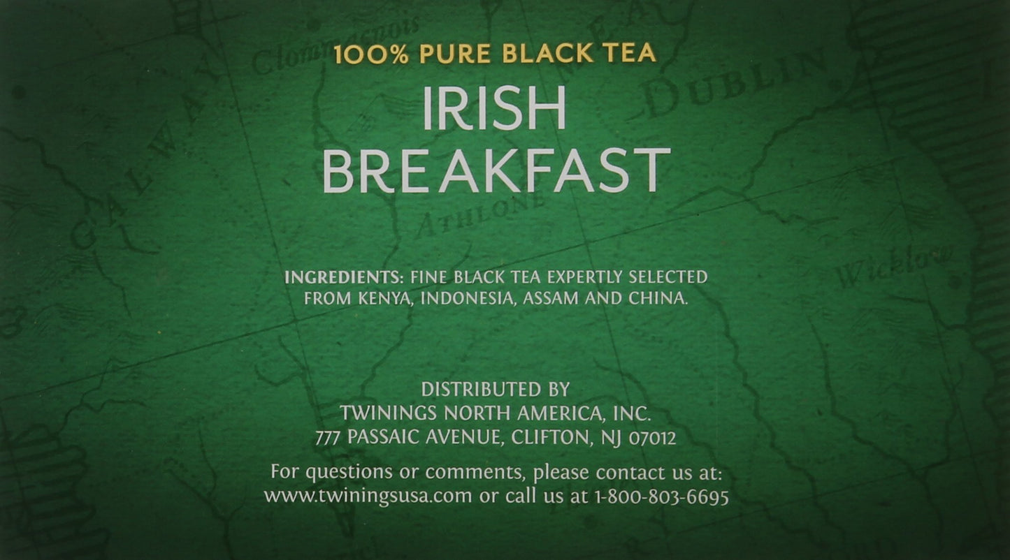 Twining'S Tea Breakfast Tea - Irish Black - Case Of 6 - 50 Bags