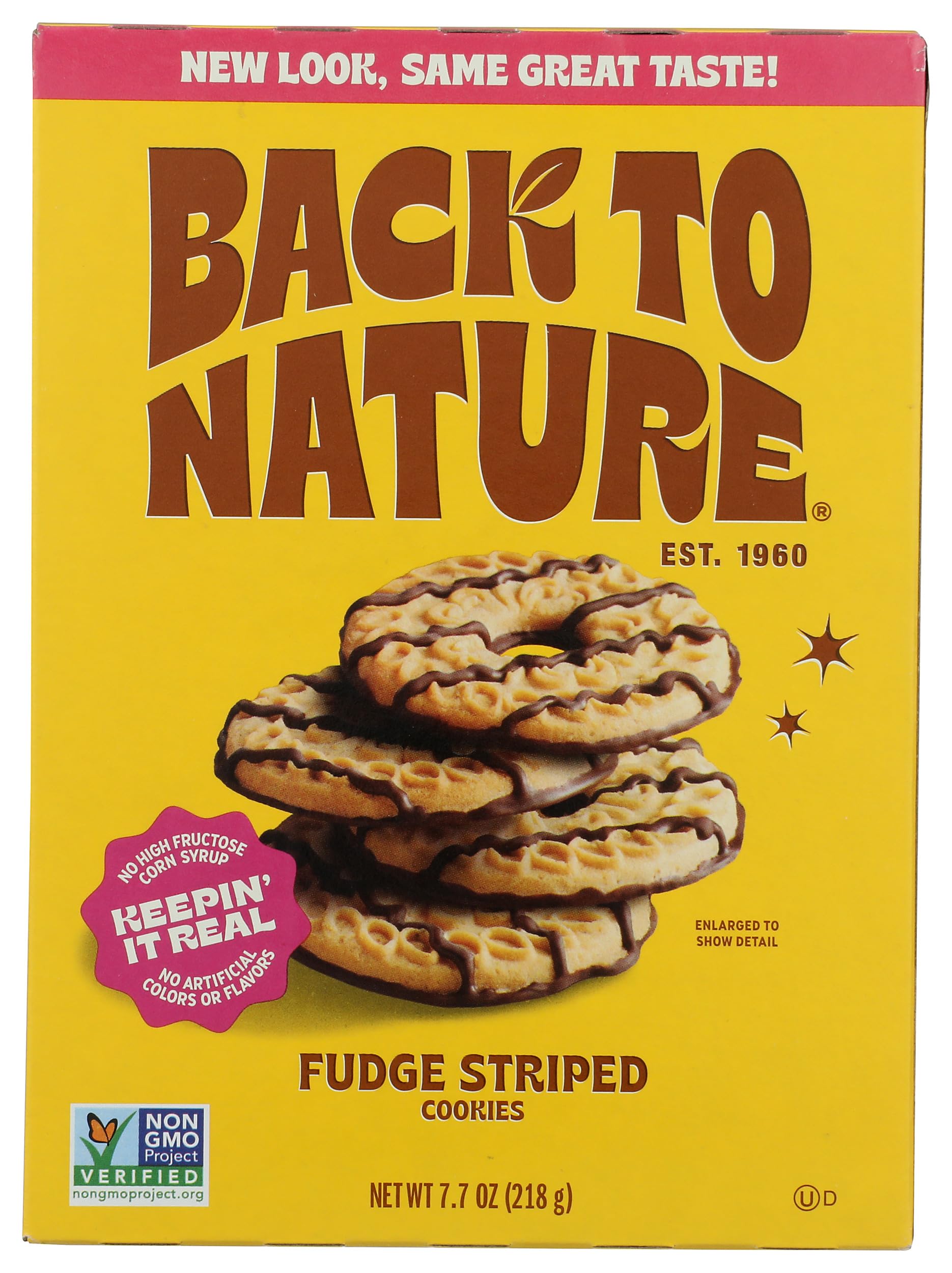 BACK TO NATURE Fudge Striped Cookies, 7.7 OZ