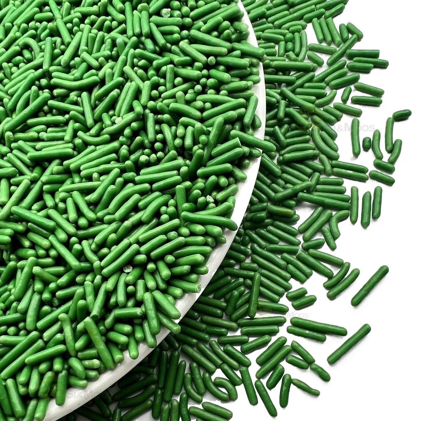 Se Si&Moos Sage Green Jimmies Sprinkles Edible Green Sprinkles Soft Jimmies Soft Sprinkles For Topping Ice Cream, Cookies, Cakes