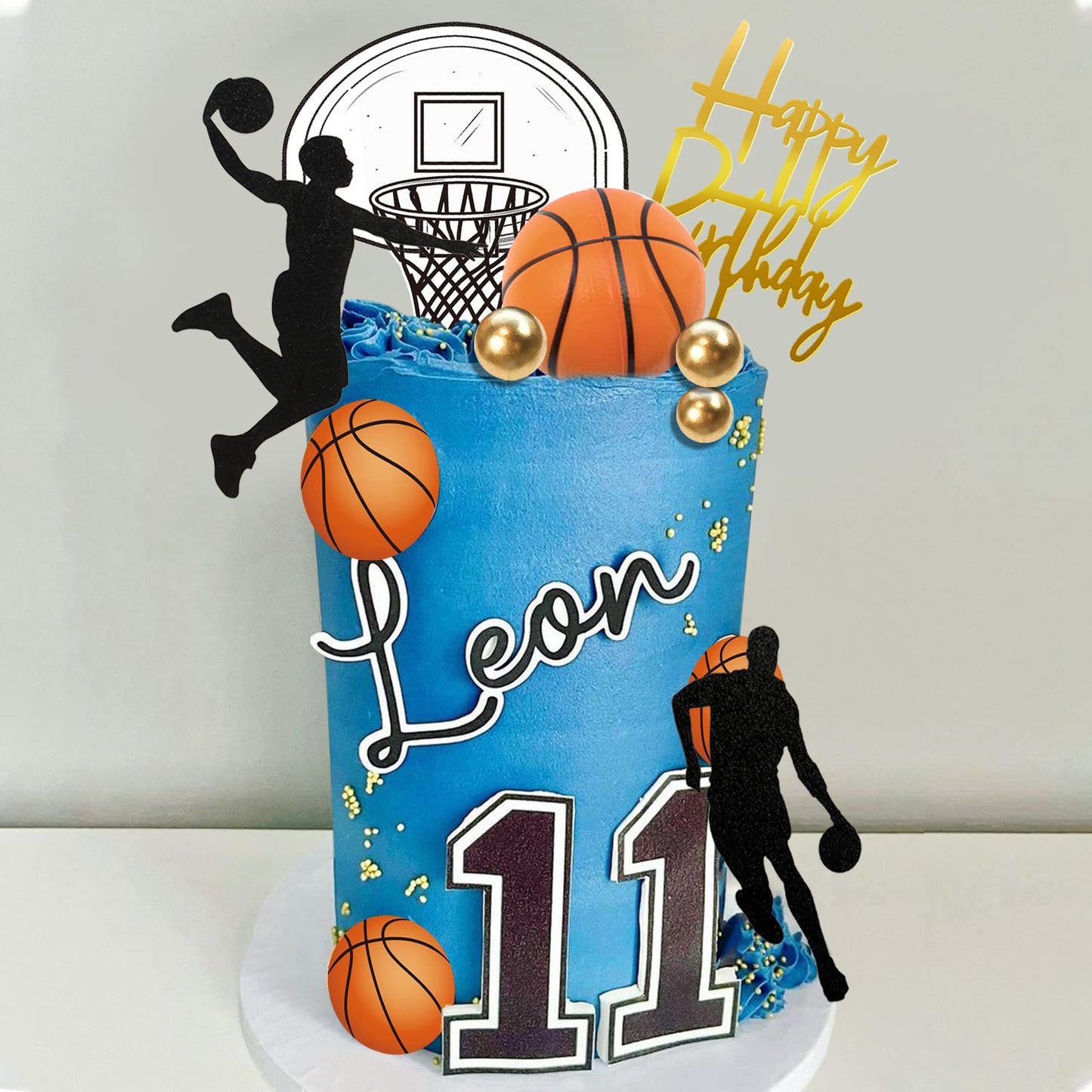 20 Pcs Basketball Cake Toppers, Basketball Star Themed Cake Decorations For Basketball Birthday Cake Party Decorations Basketbal