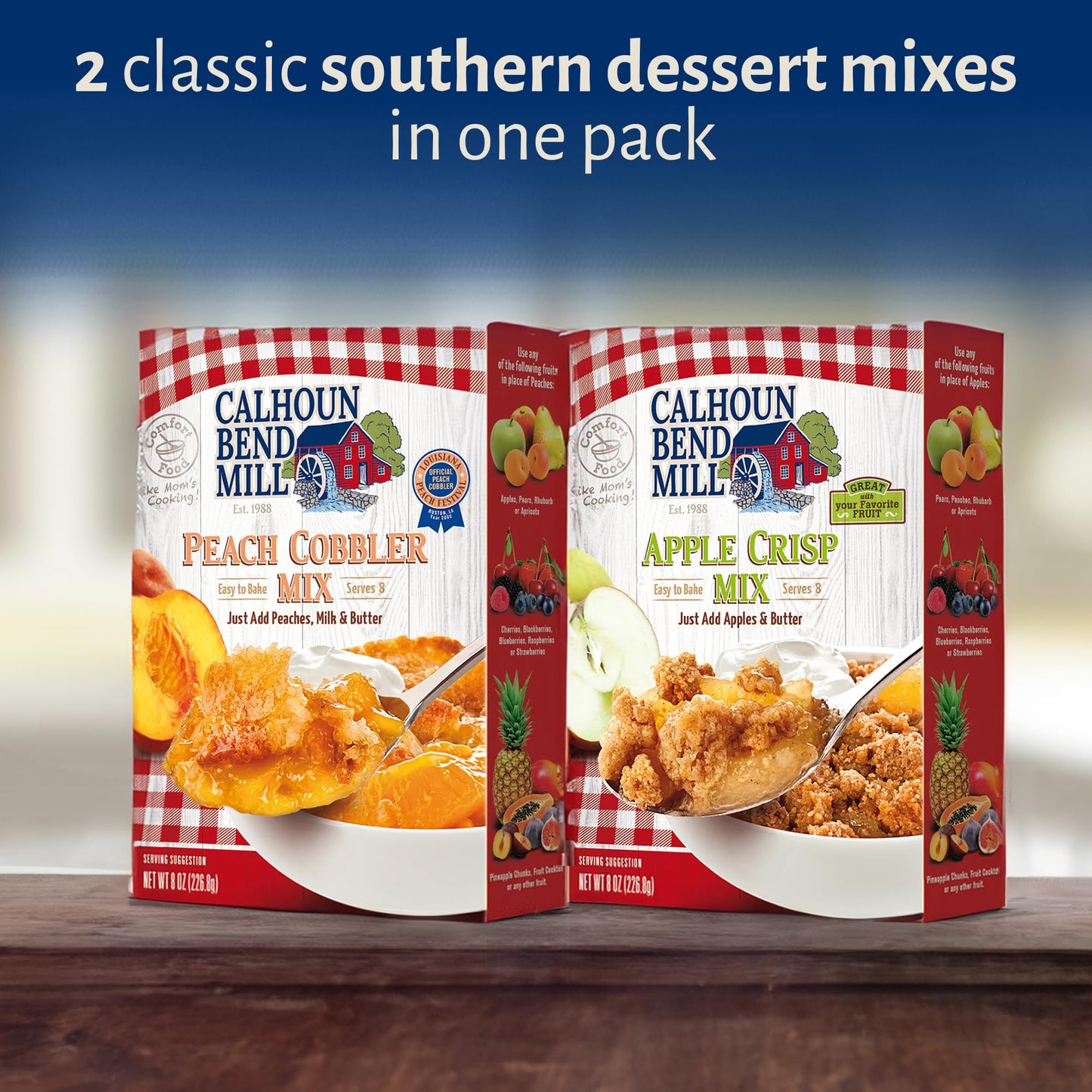 Calhoun Bend Mill Variety Bundle Mixes | Easy To Make Homemade Dessert For Apples, Peaches, Berries | Ideal For Gourmet Baking A