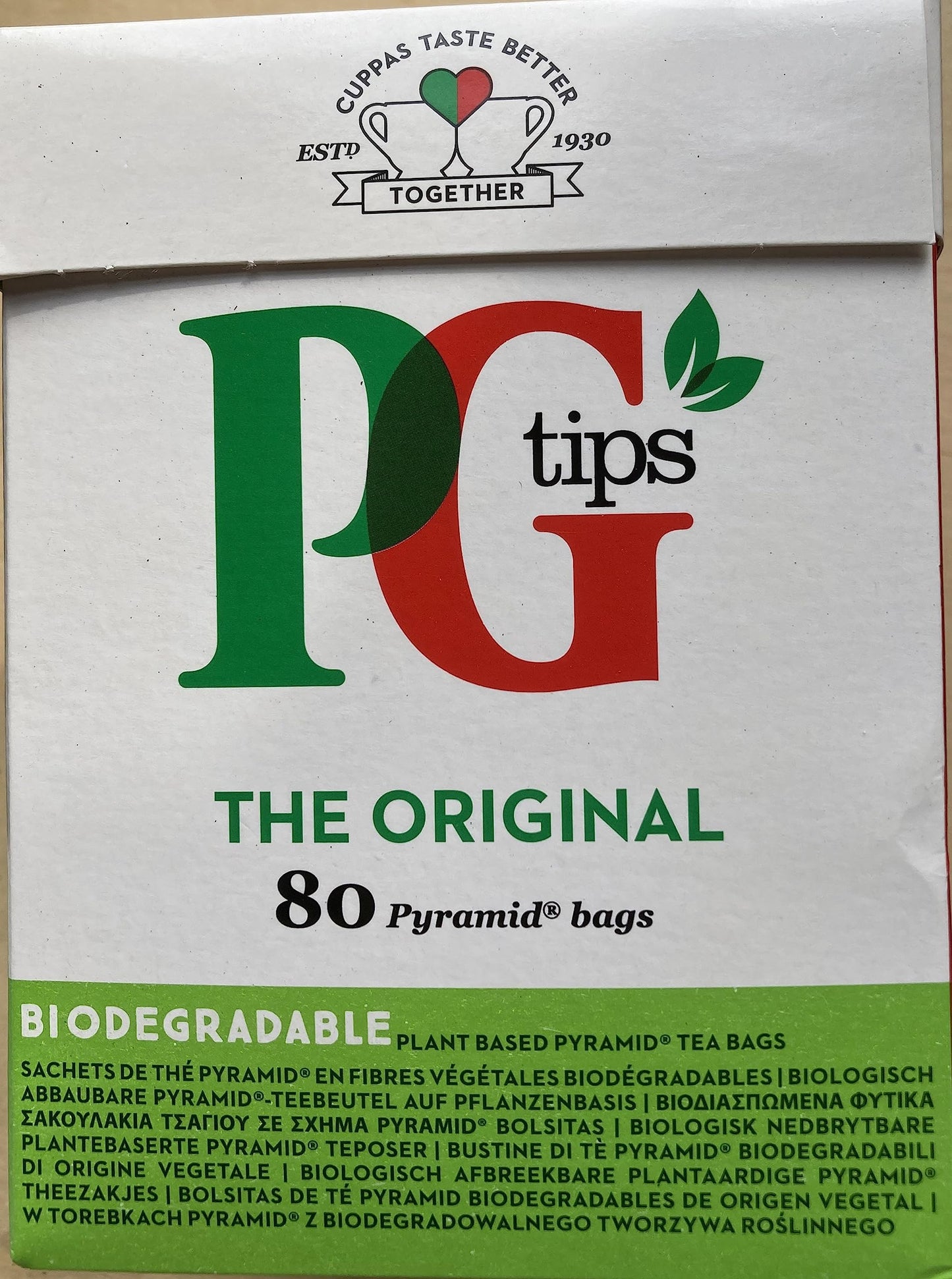 Pg Tips Black Tea Bags Non-Pyramid, 80 Count (Pack Of 1)