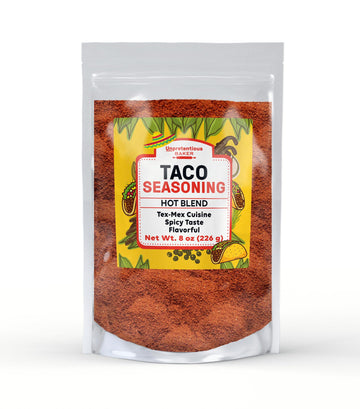 Unpretentious Hot Taco Seasoning, 8 oz, Tex-Mex Cuisine, Hot & Spicy Seasoning Blend, Tacos
