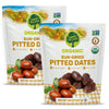 Happy Village Organic Pitted Dates, No Sugar Added, 40 OZ (2 Packs of 20 OZ), Kosher, Non-GMO, Vegan, Unsweetened