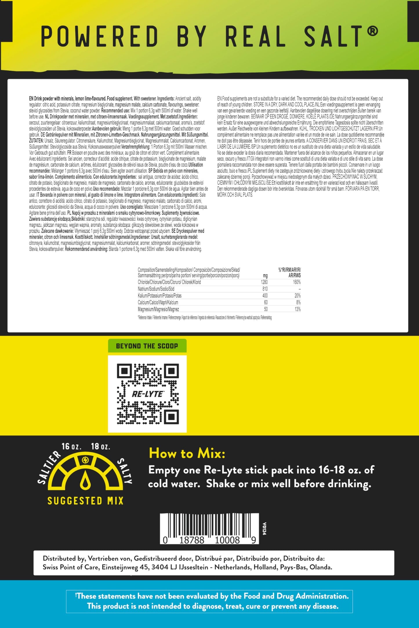 REDMOND Re-Lyte Electrolyte Drink Mix (Lemon Lime), 30 Stick Packs