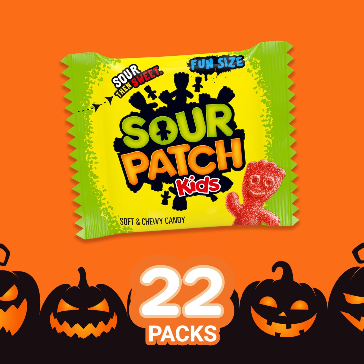 SOUR PATCH KIDS Soft & Chewy Halloween Candy  22 Trick or Treat Bags