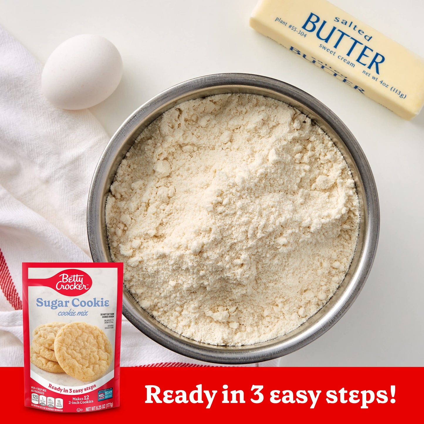 Betty Crocker Sugar Cookie Mix, Makes Twelve (12) 2-Inch Cookies, 6.25 Oz. (Pack Of 9)