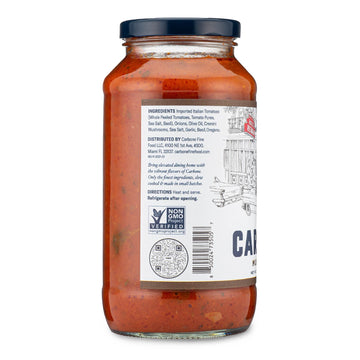 Carbone Mushroom Marinara Pasta Sauce | Tomato Sauce Made With Fresh & All-Natural Ingredients | Non Gmo, Vegan, Gluten Free, Lo