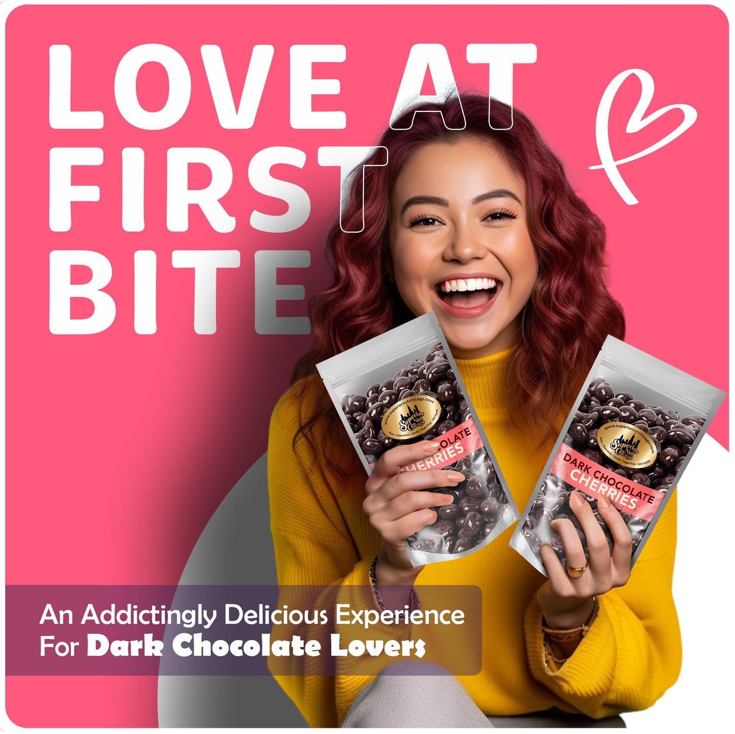 Superior Nut Chicago 64% Rich Dark Chocolate Covered Cherries - Sweet & Decadent - Natural Vitamin C, Fiber, & Potassium Source