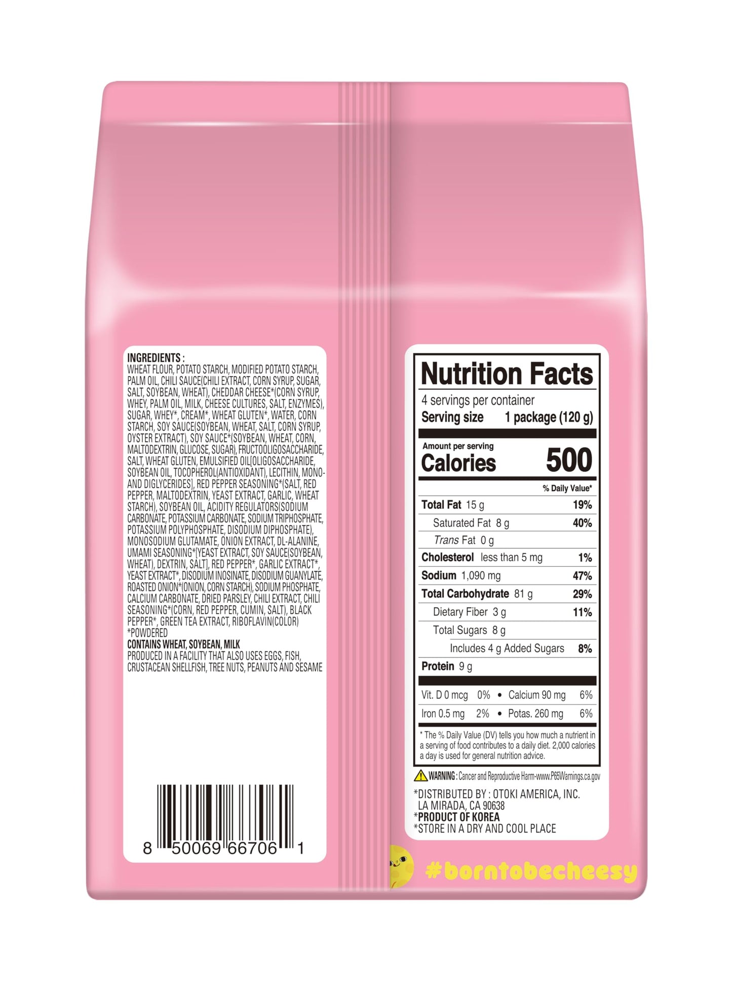 OTOKI Cheesy Ramen – Spicy Chili & Cheddar Flavor, 4.23 oz (Pack of 4)