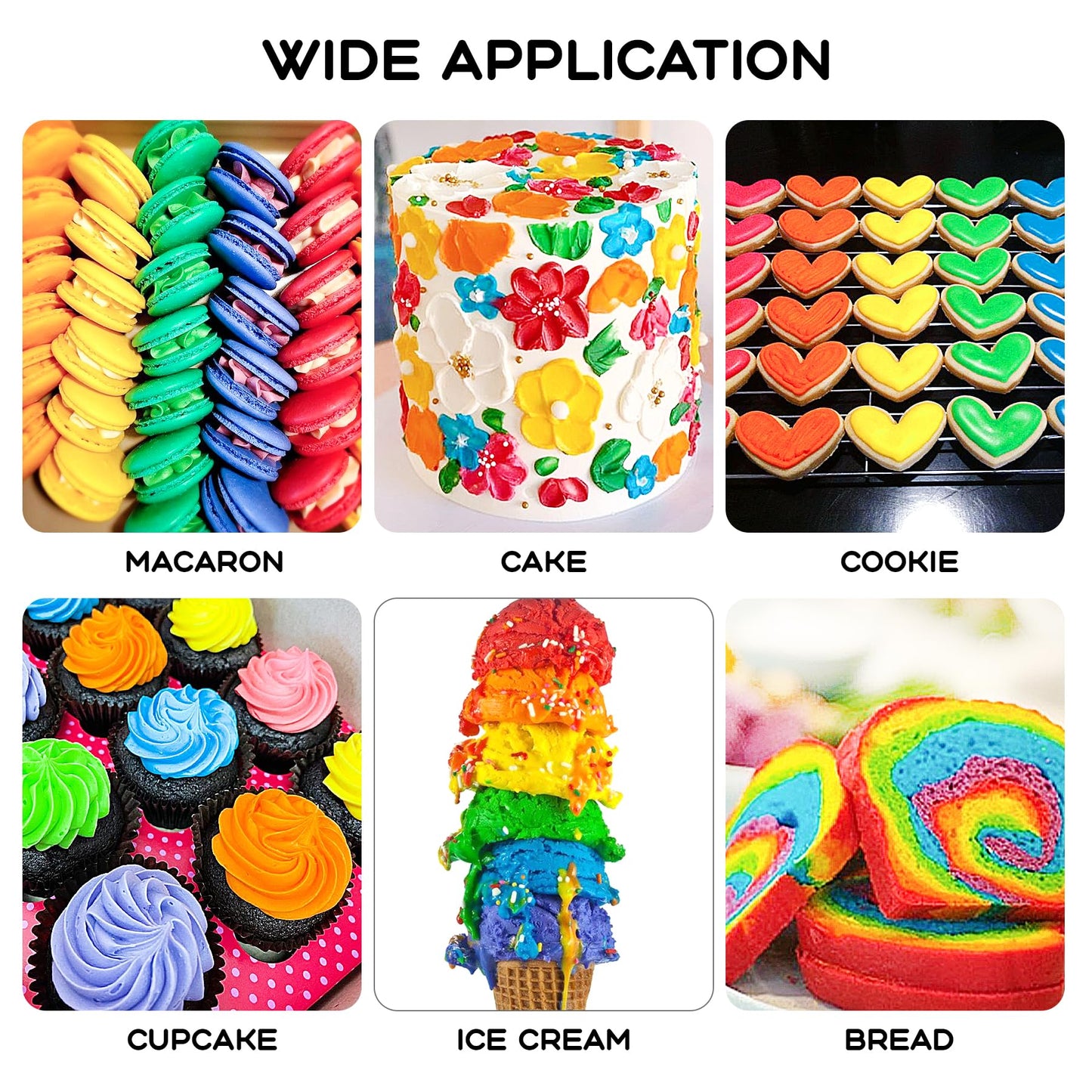 Gel Food Coloring 15 Colors X 0.35 Oz Concentrated Gel Based Food Dye Vibrant Icing Colors Neon Edible Food Color For Icing Baki