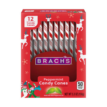 Brach'S Bobs Red & White Mint Canes, Christmas Candy, Stocking Stuffers For Kids, Holiday Classic, 5.3 Oz, 12 Count (Pack Of 1)