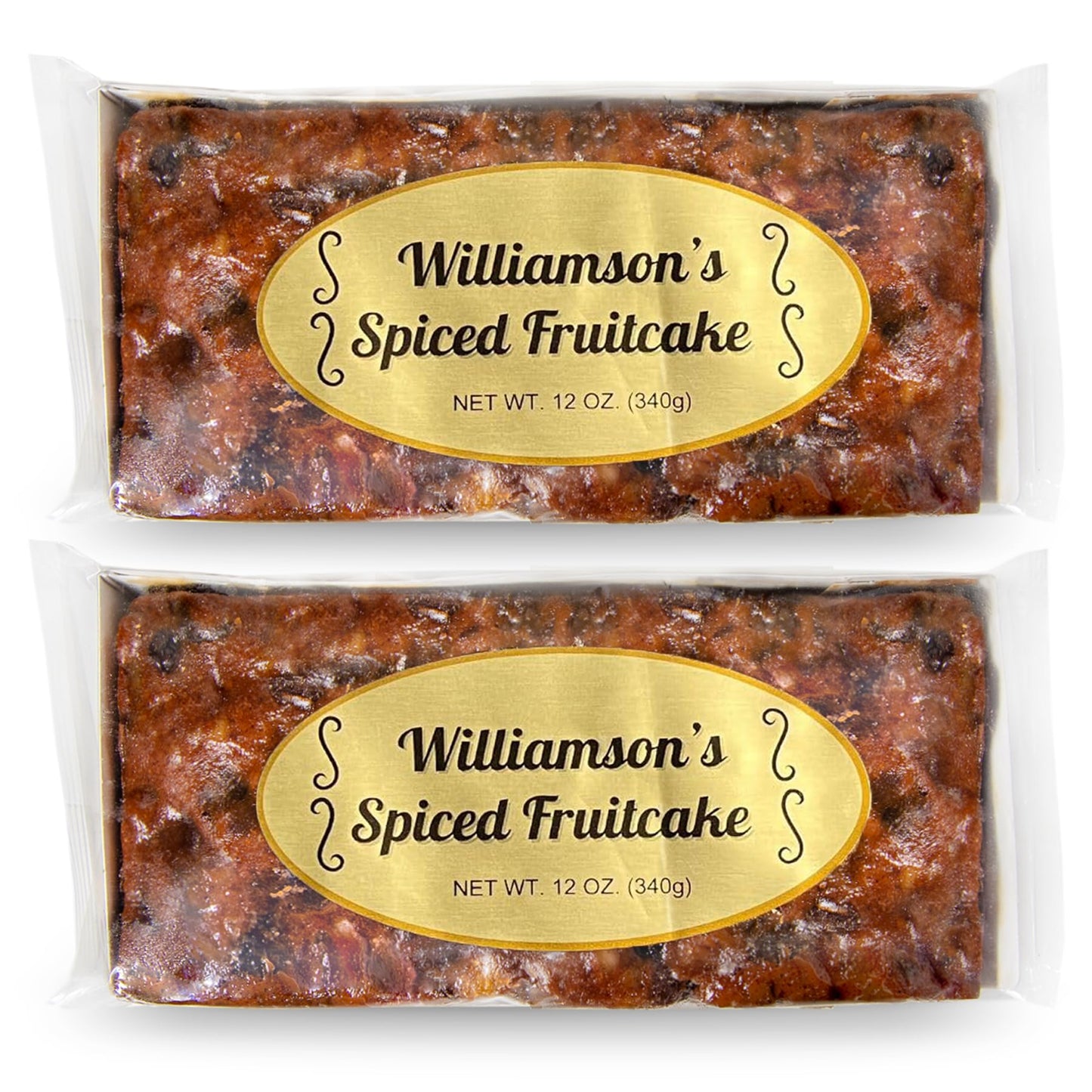 Williamsons Spiced Fruitcake, Fruit Cake, Freshly Made, Gourmet Snack, Food Gift With Fine Fruits And Nuts (12 Oz, Pack Of 2)