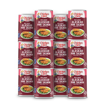 Chicken of the Sea Alaskan Pink Salmon, 14.75 Ounce Cans (Pack of 12), Wild Caught Canned Salmon, Traditional Style