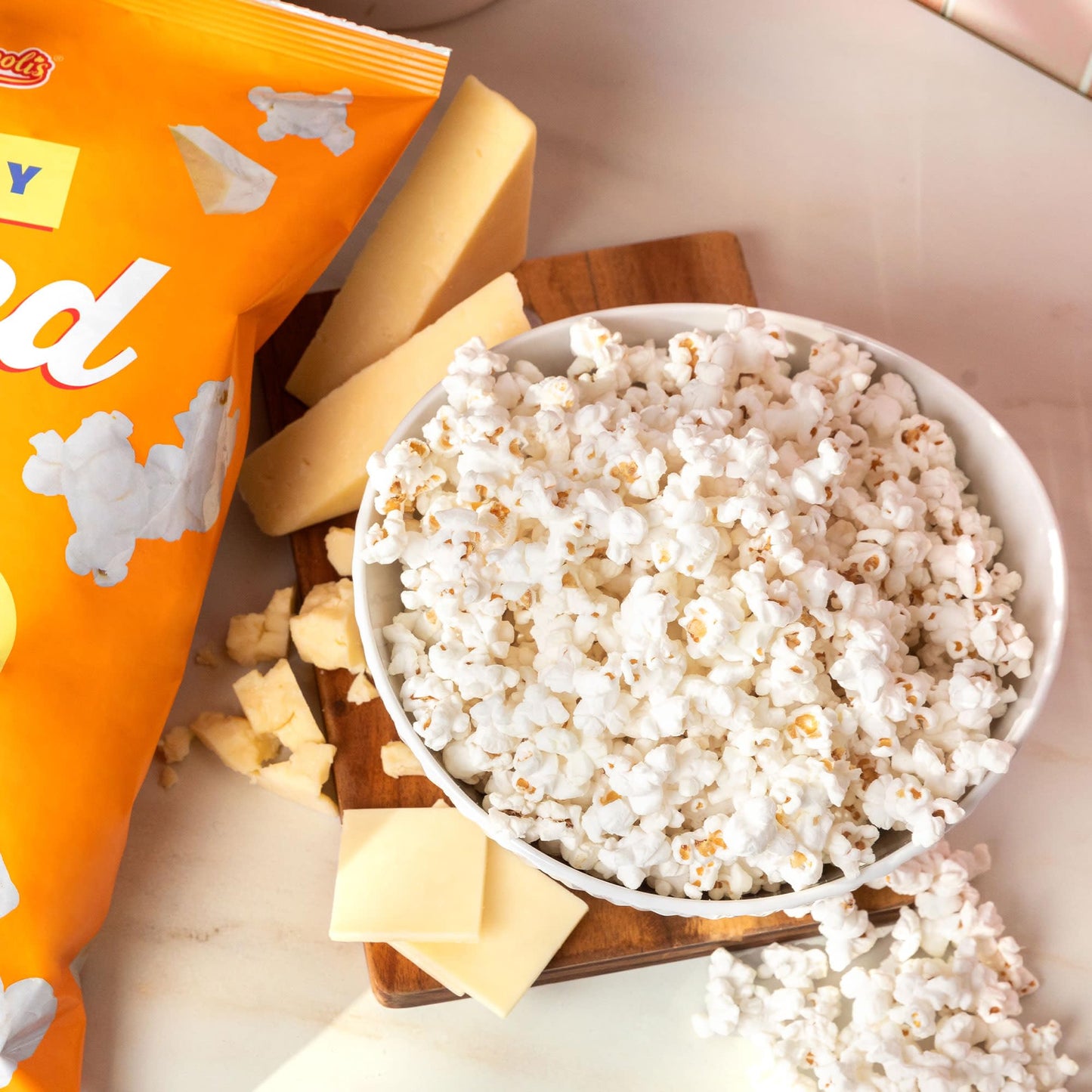 Popcornopolis Nearly Naked 6 Ct, 1.25 Oz Case, White Cheddar Flavored Better-For-You Popcorn