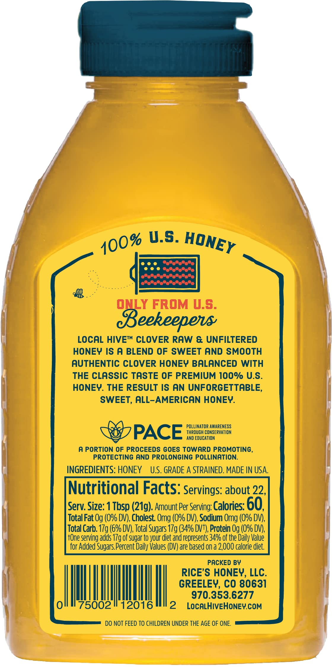 Local Hive Authentic Clover Raw & Unfiltered Honey 16Oz