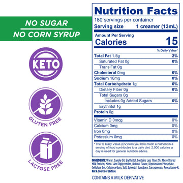 Splenda Single Serve Coffee Creamer Cups, Sugar Free Sweet Cream, 180 Count